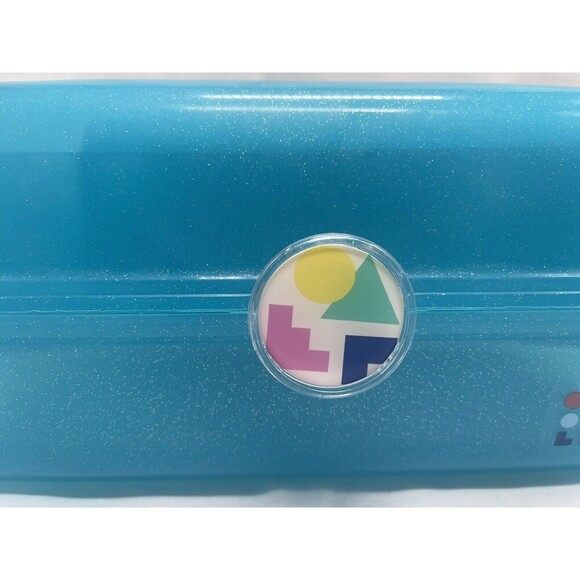 Caboodles RARE Blue Sparkle On The Go Girl Classic Cosmetic Makeup Travel Case - Picture 2 of 16
